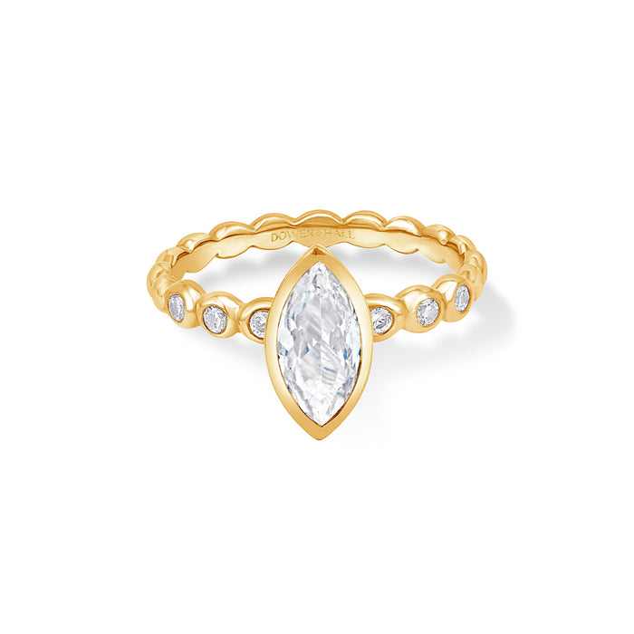 Dower & Hall 14k Lab Grown Marquise Diamond Bubbles Ring