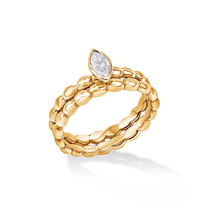 dower & hall 14k Marquise Bubbles Narrative Ring Stack