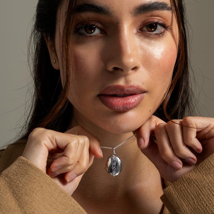 Dower & Hall 14k Oval Stargazer Locket With Sapphires