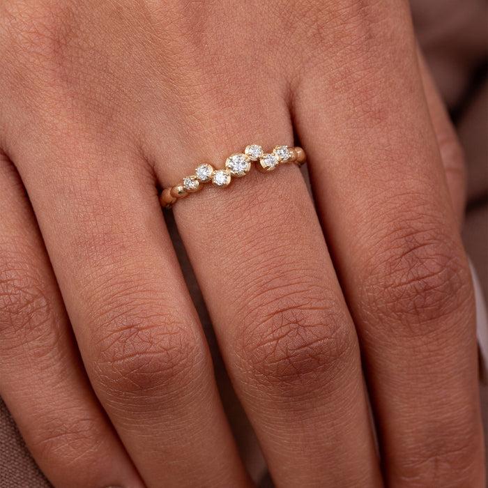 Dower & Hall 14k Stargazer Narrative Ring With 0.20ct Diamond