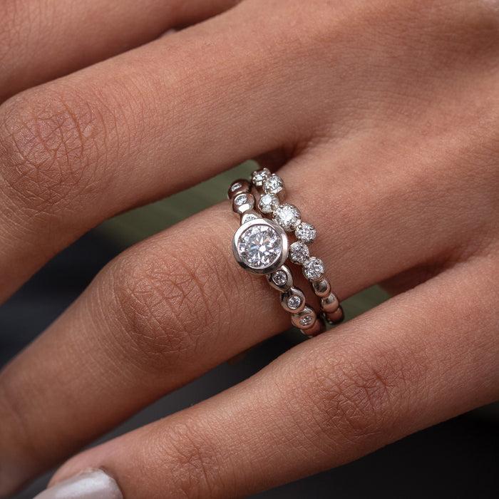 Dower & Hall 14k Stargazer Narrative Ring With 0.20ct Diamond