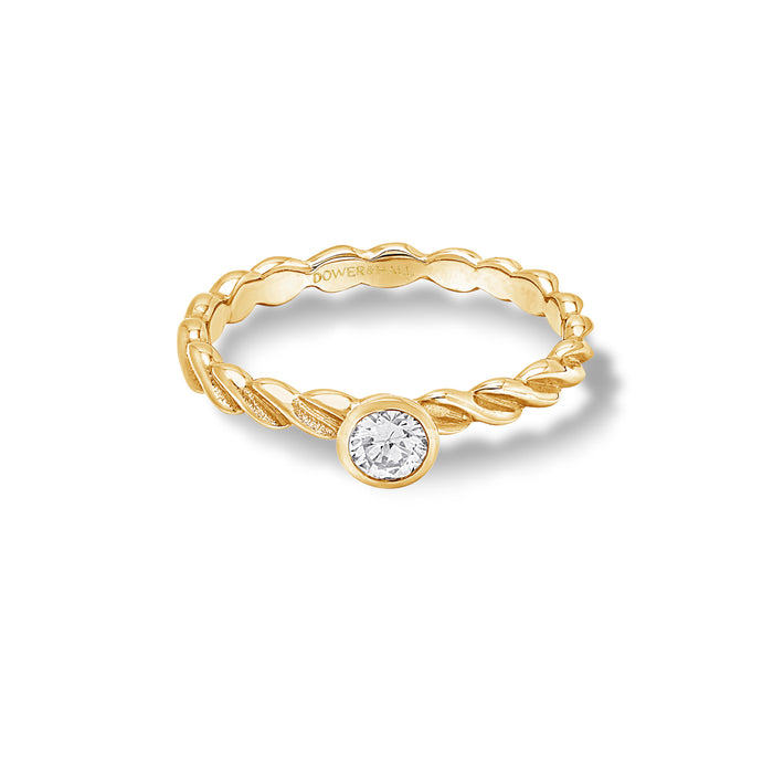 Dower & Hall 14k Twist Narrative Ring With 0.25ct Diamond