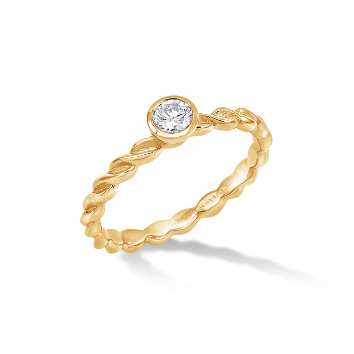 dower & hall 14k Twist Narrative Ring with 0.25ct Diamond