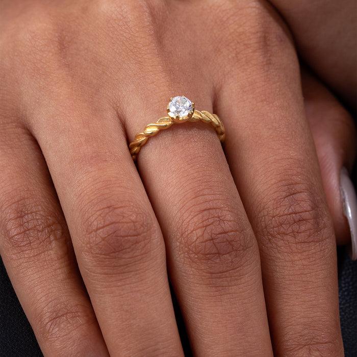 Dower & Hall 14k Twist Narrative Ring With 0.33ct Diamond