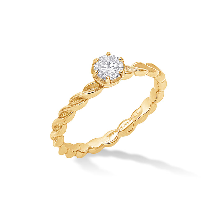 dower & hall 14k Twist Narrative Ring with 0.33ct Diamond