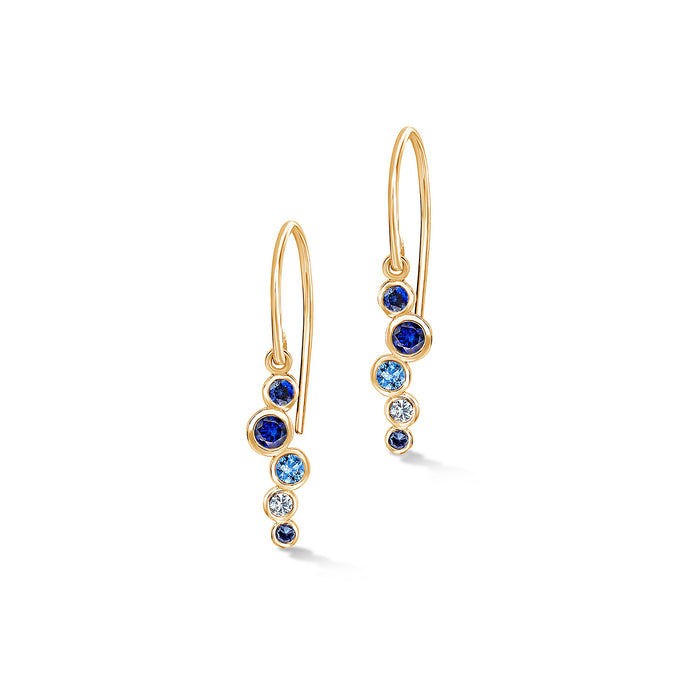 Dower & Hall 18k Blue Sapphire & Aquamarine Cascade Earrings