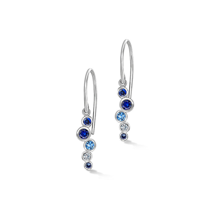 dower & hall 18k Blue Sapphire & Aquamarine Cascade Earrings