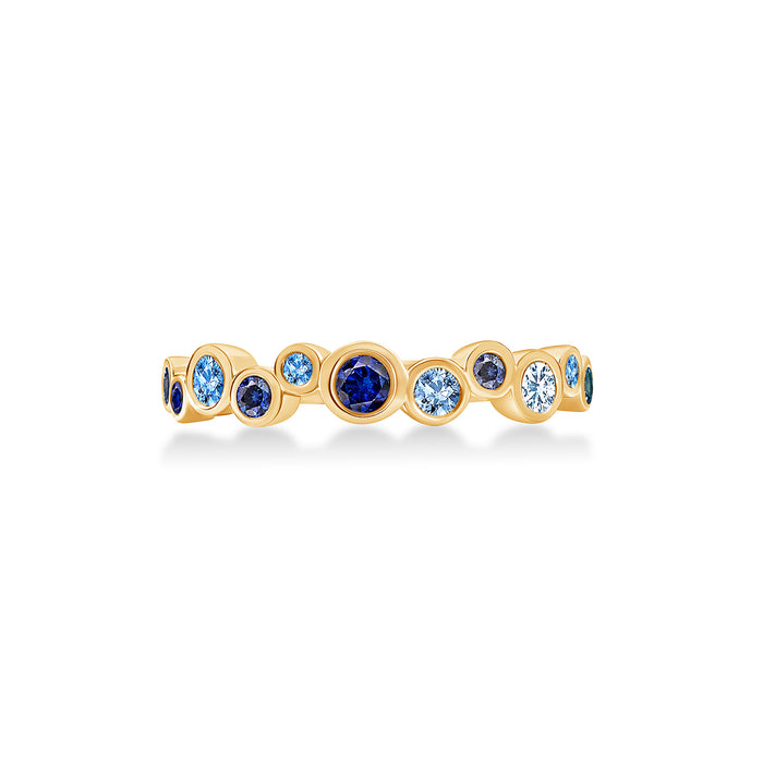 Dower & Hall 18k Blue Sapphire & Aquamarine Cascade Ring - 0.50ct