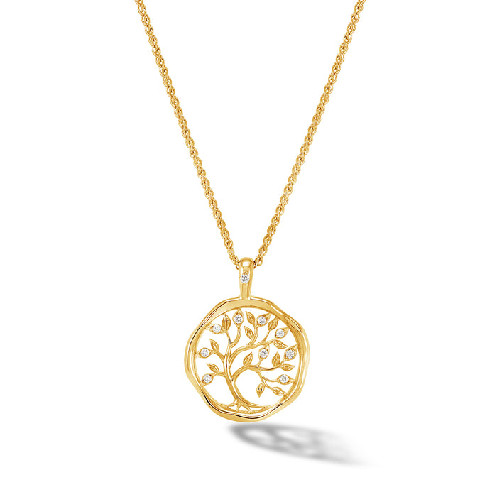 dower & hall 18k Diamond Tree of Life Talisman Necklace