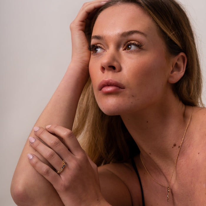 Dower & Hall 18k Emerald Citrus Green Cascade Ring - 0.50ct