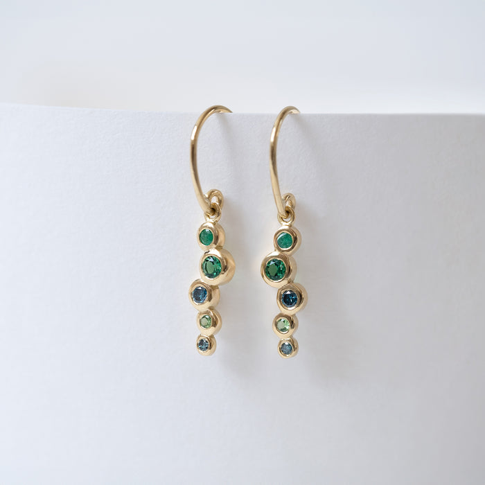 Dower & Hall 18k Emerald Green Small Cascade Earrings