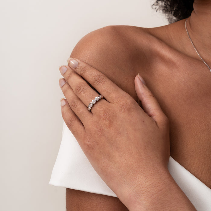 Dower & Hall 18k Gold & Diamond Dotty Half Eternity Ring - 0.33ct