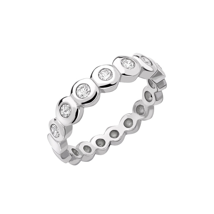 dower & hall 18k Gold & Diamond Dotty Half Eternity Ring - 0.33ct