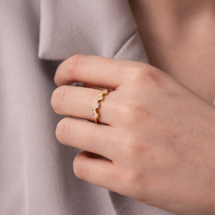 Dower & Hall 18k Gold & Diamond Fine Cascade Wraparound Ring