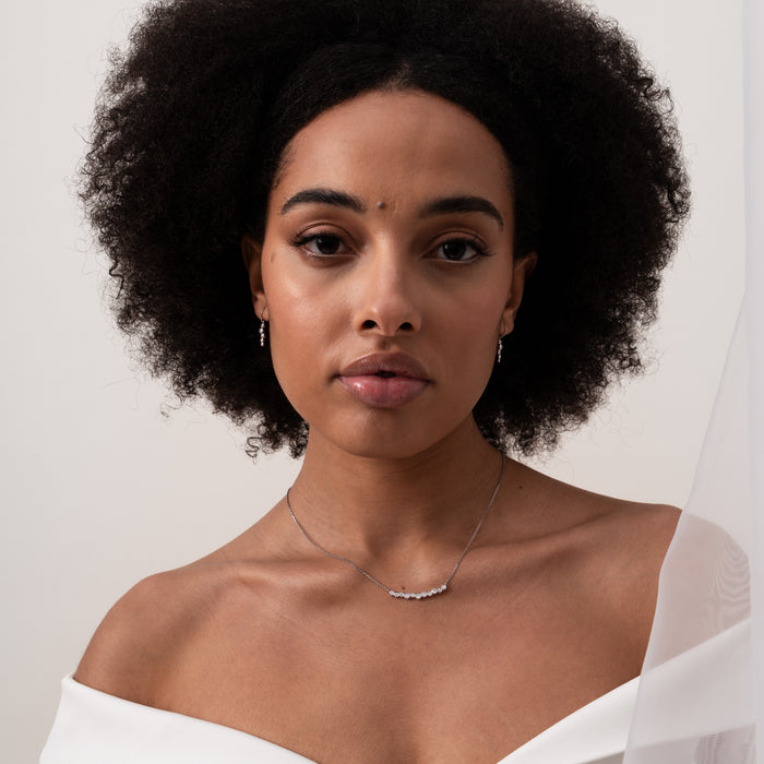 Dower & Hall 18k Gold & Diamond Medium Cascade Bar Necklace