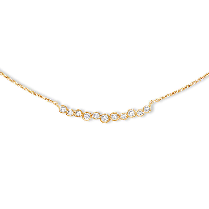 Dower & Hall 18k Gold & Diamond Medium Cascade Bar Necklace