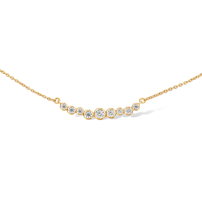 Dower & Hall 18k Gold & Diamond Small Cascade Bar Necklace