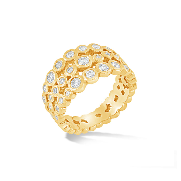 dower & hall 18k Gold & Diamond Triple Row Dotty Ring - 1.00CT