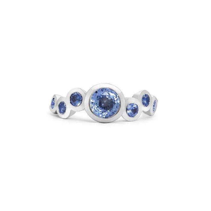 Dower & Hall 18k Gold & Sapphire Dotty Wave Ring - 1.50CT
