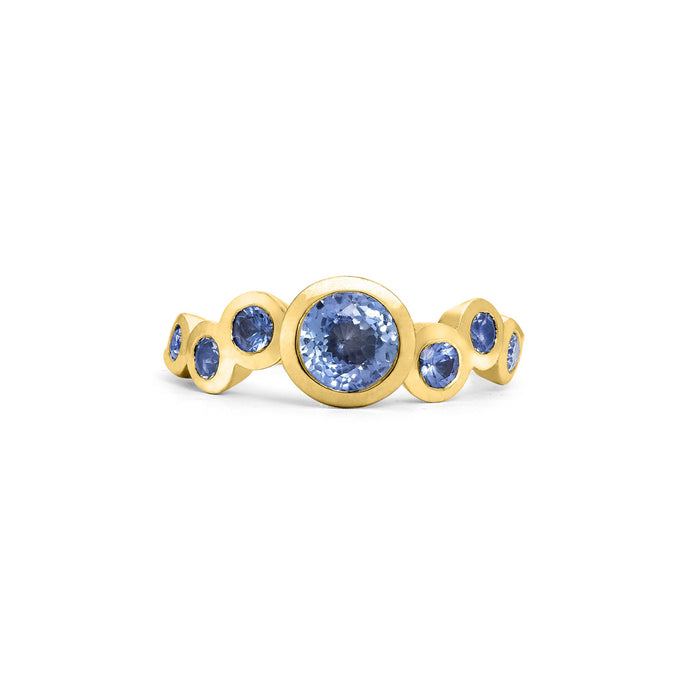 Dower & Hall 18k Gold & Sapphire Dotty Wave Ring - 1.50CT
