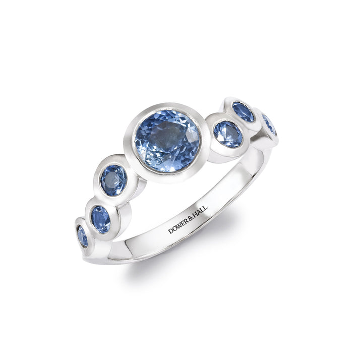 dower & hall 18k Gold & Sapphire Dotty Wave Ring - 1.50CT