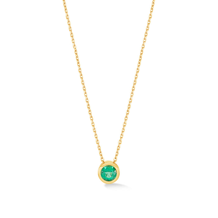 dower & hall 18k Gold Solitaire Cascade Emerald Pendant