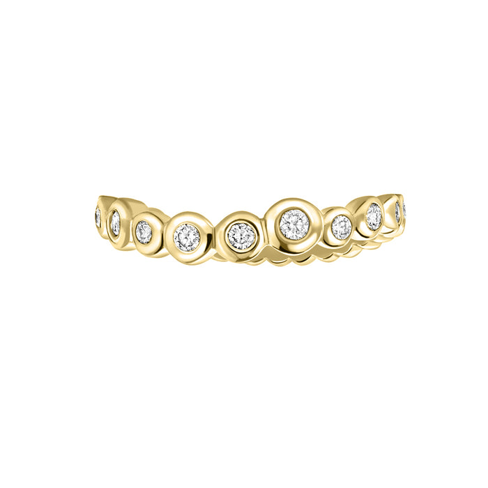 Dower & Hall 18k Gold Undulating Half Eternity Ring - 0.25ct