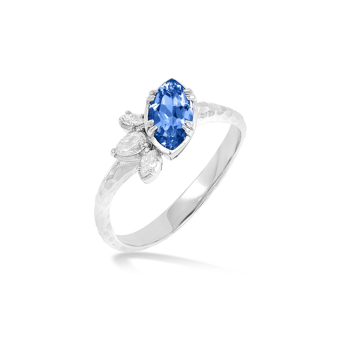 Dower & Hall 18k Marquise Sapphire & Diamond Stargazer Ring