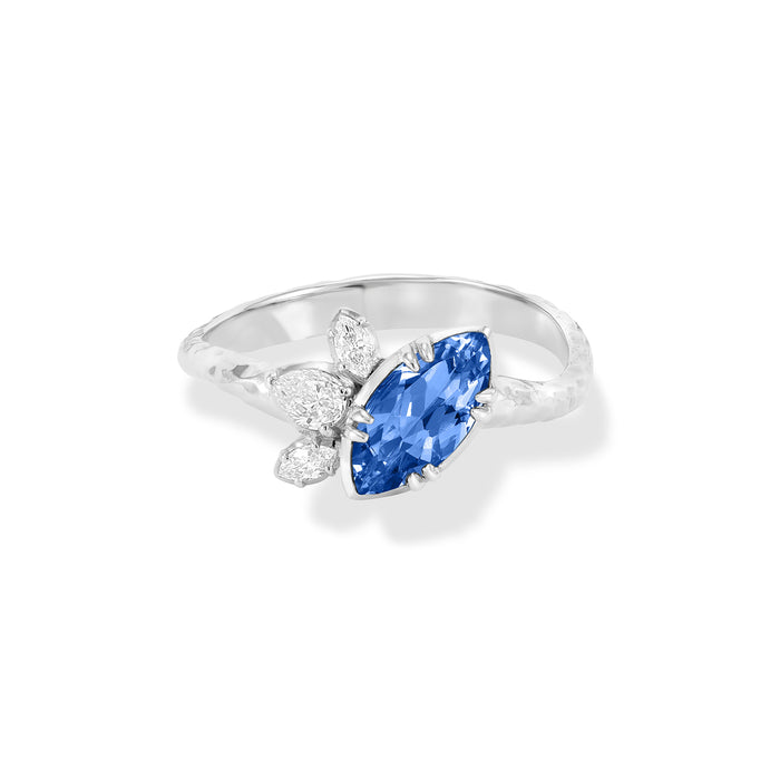 dower & hall 18k Marquise Sapphire & Diamond Stargazer Ring