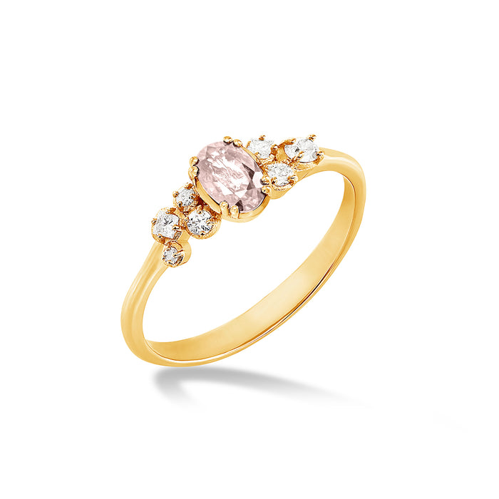 dower & hall 18k Oval Morganite & Diamond Stargazer Ring