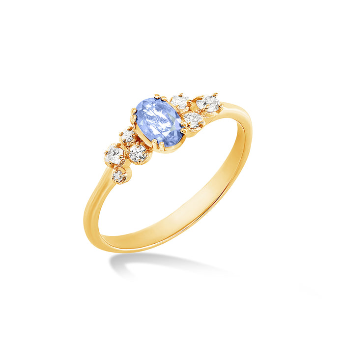 dower & hall 18k Oval Tanzanite & Diamond Stargazer Ring