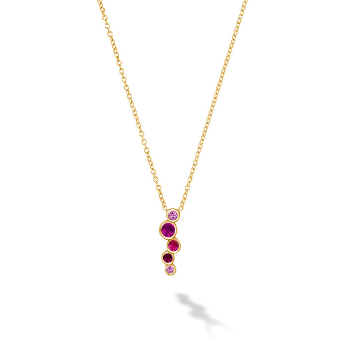 dower & hall 18k Pink Sapphire & Ruby Small Cascade Pendant
