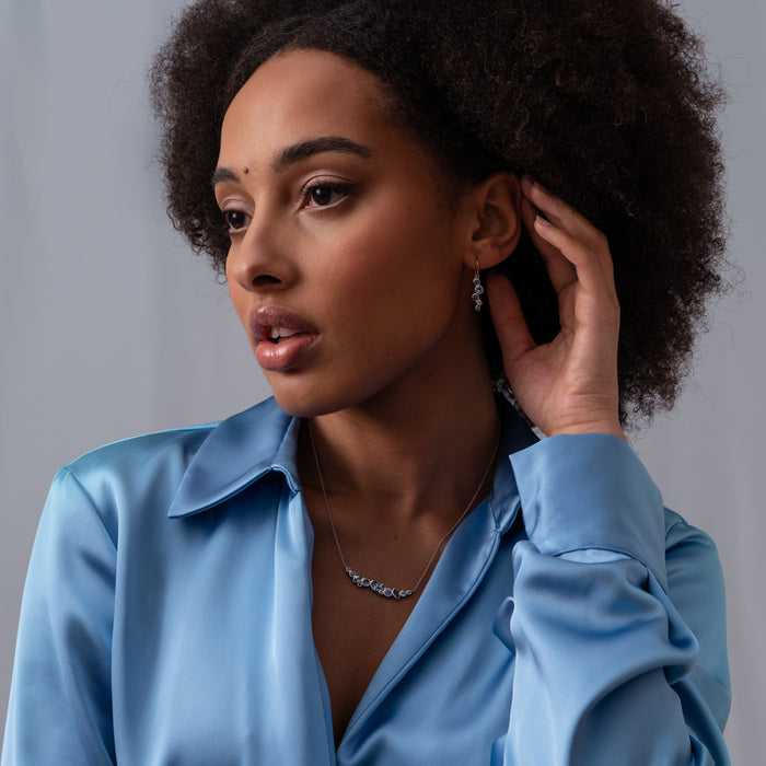 Dower & Hall 18k Sapphire & Aquamarine Large Cascade Earrings