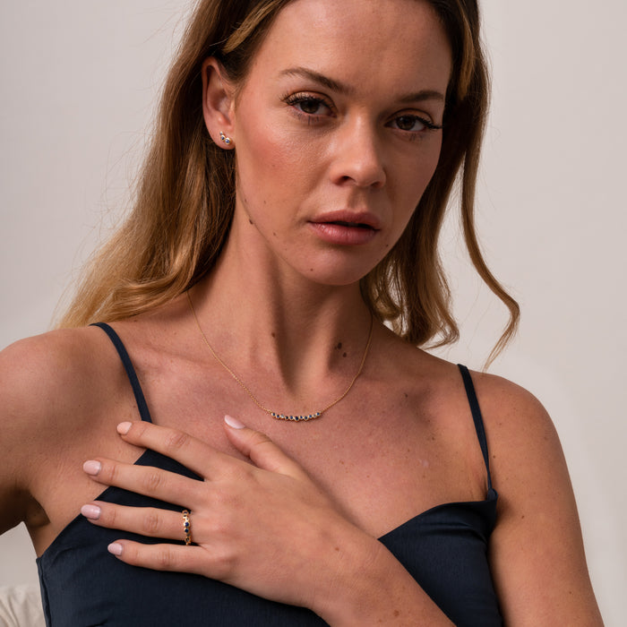 Dower & Hall 18k Sapphire & Aquamarine Medium Cascade Necklace