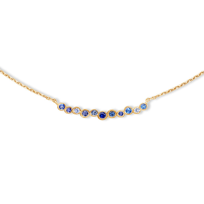 dower & hall 18k Sapphire & Aquamarine Medium Cascade Necklace