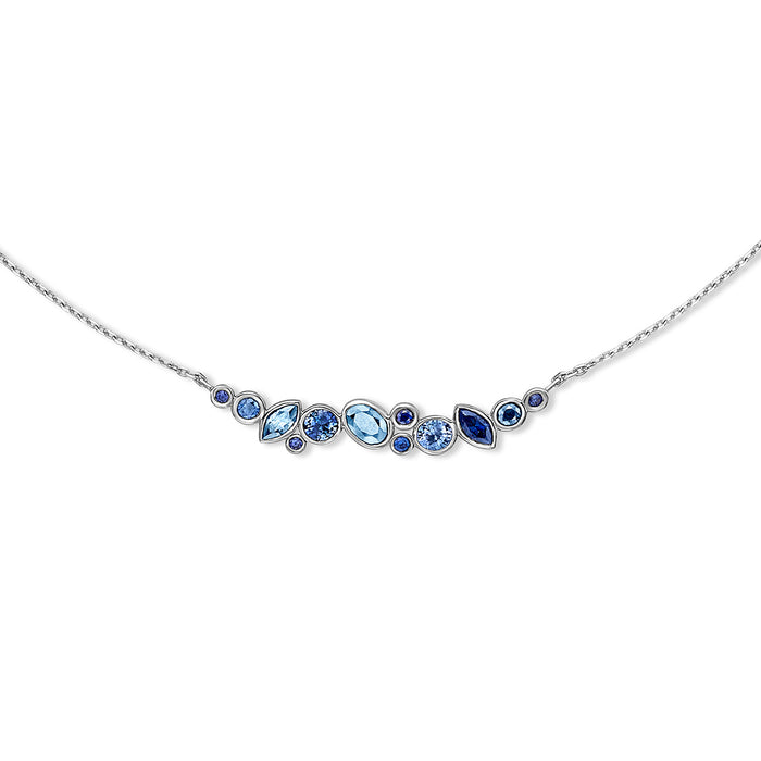 dower & hall 18k Sapphire & Aquamarine Multi-Cut Cascade Necklace