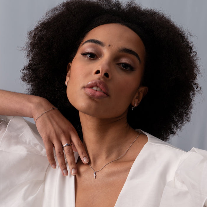 Dower & Hall 18k Sapphire & Aquamarine Small Cascade Pendant