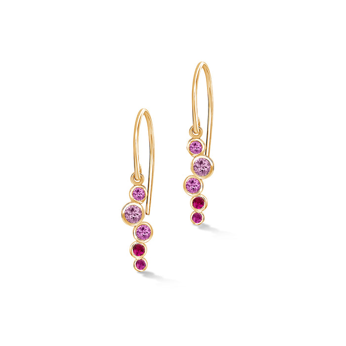dower & hall 18k Sapphire & Ruby Small Cascade Earrings