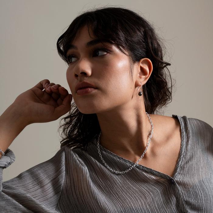 Dower & Hall 8mm Oval Peacock Luna Pearl Drop Earrings