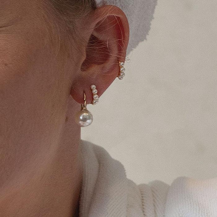 Dower & Hall 9k Gold & South Sea Pearl Waterfall Earrings