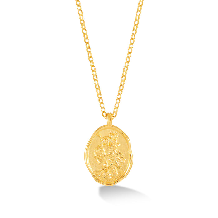 dower & hall 9k Gold St. Christopher Talisman Necklace