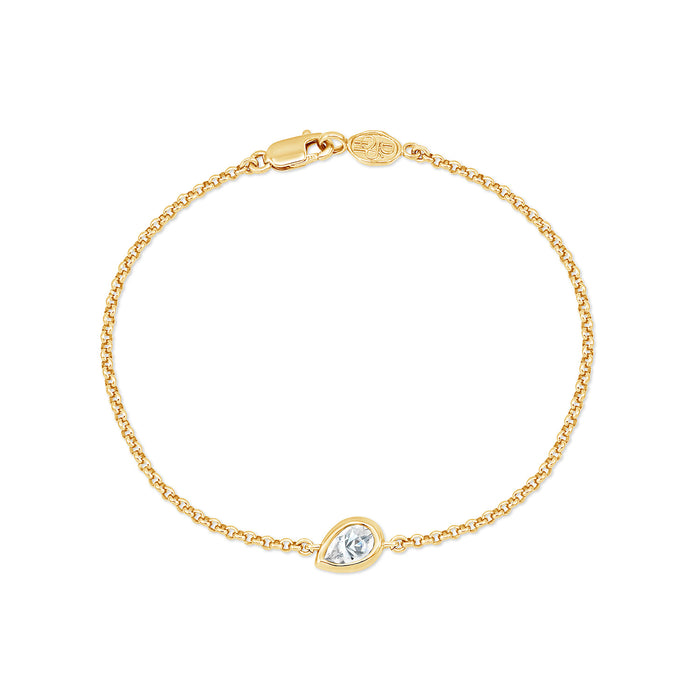 dower & hall 9k Pear Diamond Tutti-Frutti Chain Bracelet