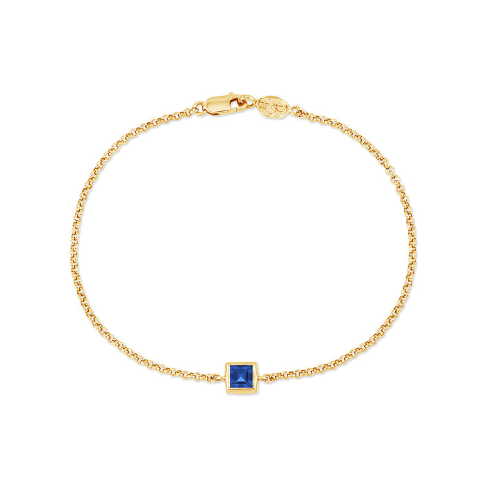 dower & hall 9k Square 4mm Sapphire Tutti-Frutti Chain Bracelet