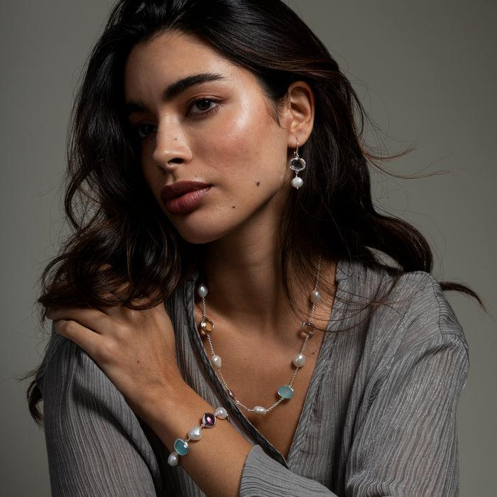 Dower & Hall Candy Gemstone & Baroque Pearl Pebble Necklace