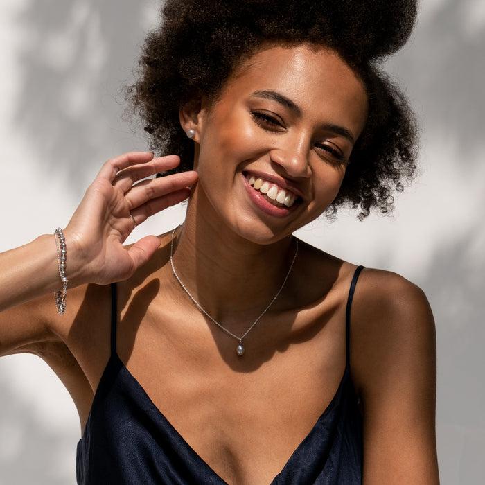 Dower & Hall Dove Grey Timeless Freshwater Pearl Studs