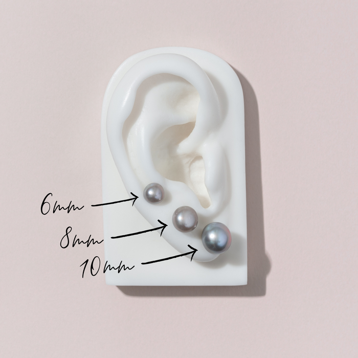 Dower & Hall Dove Grey Timeless Freshwater Pearl Studs
