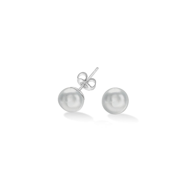 dower & hall Dove Grey Timeless Freshwater Pearl Studs