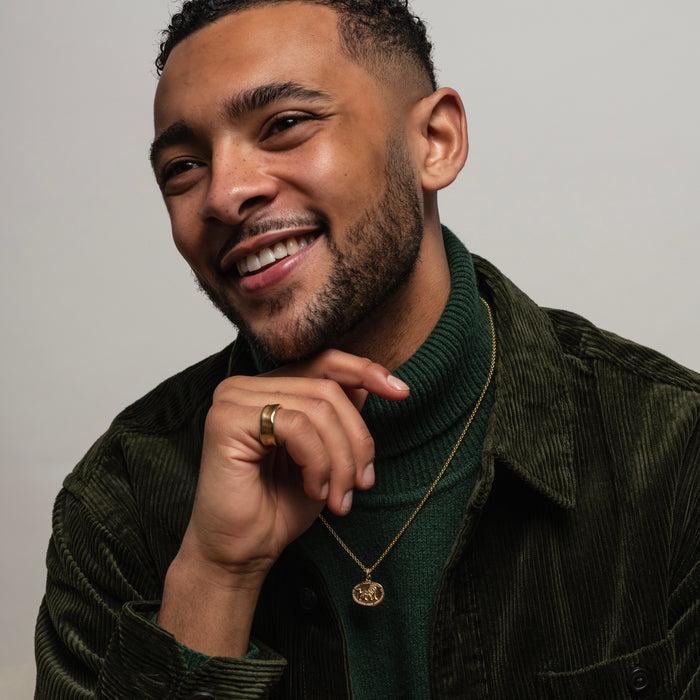 Dower & Hall 14ct Gold Men's Wide Waterfall Ring