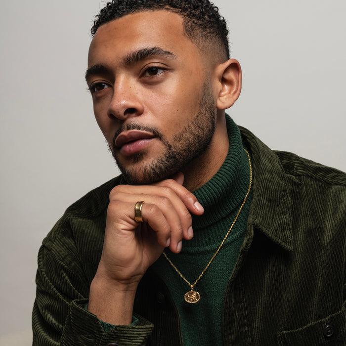 Dower & Hall 14ct Gold Men's Wide Waterfall Ring