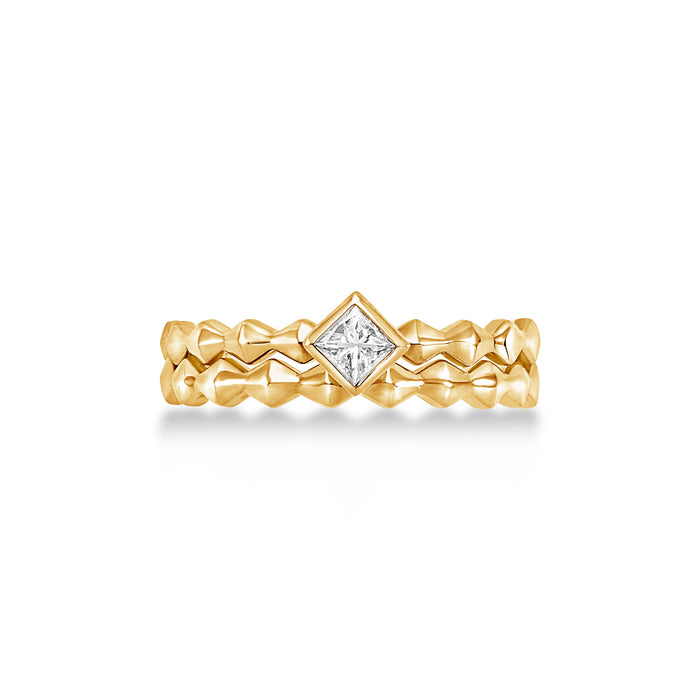 Dower & Hall 14k Brancusi Duo Narrative Ring Stack